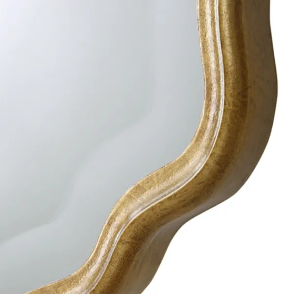 Decorative Mirrors-Kirkland's Home Gold Curved Beveled Frame Mirror