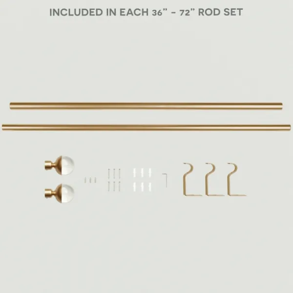 Curtain Rods & Hardware-Kirkland's Home Gold Eleanor Curtain Rod Set, 72 In.
