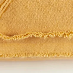 Pillows-Kirkland's Home Gold Embroidered Botanical Pillow Yellow