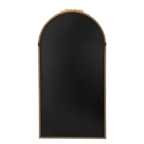 Decorative Mirrors-Kirkland's Home Gold Floral Top Arch Frame Floor Mirror, 27X52 In.