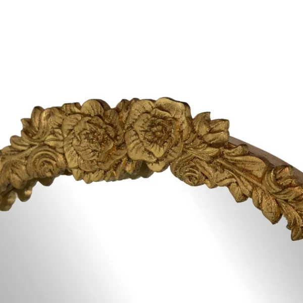 Decorative Mirrors-Kirkland's Home Gold Floral Top Arch Frame Floor Mirror, 27X52 In.