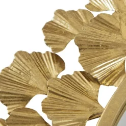 Decorative Mirrors-Kirkland's Home Gold Foil Leaf Framed Round Wall Mirror