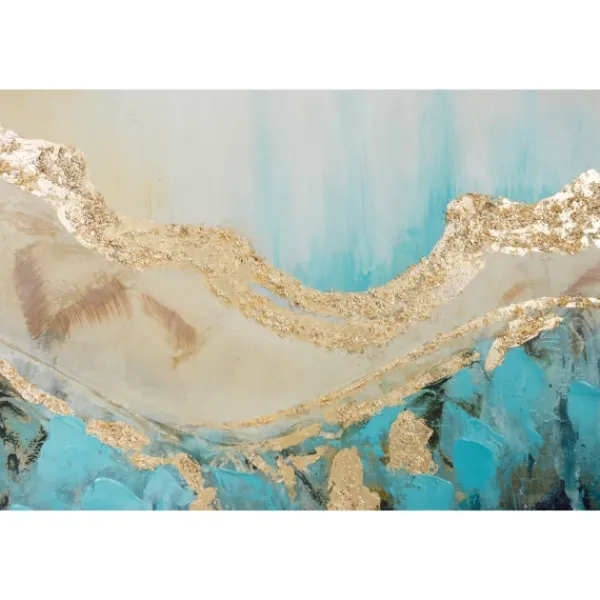 Framed Art-Kirkland's Home Gold Geode Slice Framed Canvas Art Print Blue/White/Gold