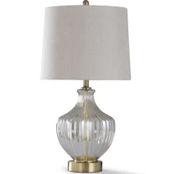 Table Lamps-Kirkland's Home Gold Glass Traditional Table Lamp Tan