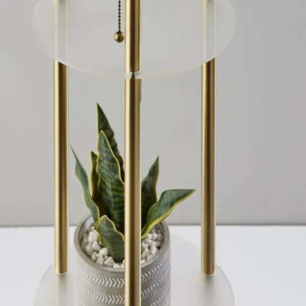 Floor Lamps-Kirkland's Home Gold Globe 3-Light Shelf Floor Lamp Gold/White