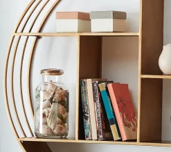 Shelves-Kirkland's Home Gold Industrial Circular Metal Shelf Brown