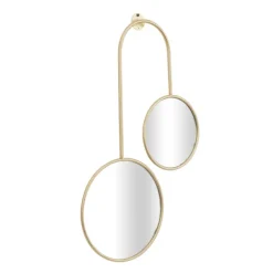 Decorative Mirrors-Kirkland's Home Gold Ingrid Metal Modern Wall Mirror