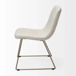 Dining Chairs-Kirkland's Home Gold Iron And Fabric Dining Chairs, Set Of 2 Ivory