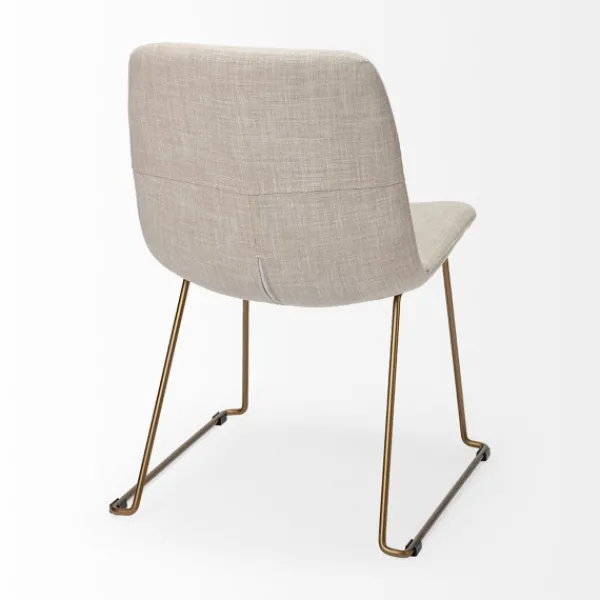 Dining Chairs-Kirkland's Home Gold Iron And Fabric Dining Chairs, Set Of 2 Ivory