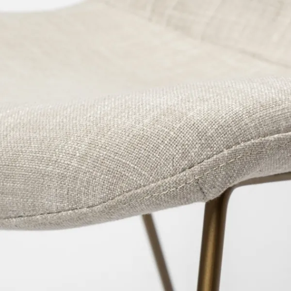 Dining Chairs-Kirkland's Home Gold Iron And Fabric Dining Chairs, Set Of 2 Ivory