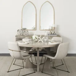 Dining Chairs-Kirkland's Home Gold Iron And Fabric Dining Chairs, Set Of 2 Ivory