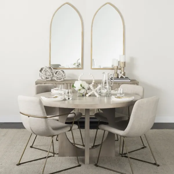 Dining Chairs-Kirkland's Home Gold Iron And Fabric Dining Chairs, Set Of 2 Ivory