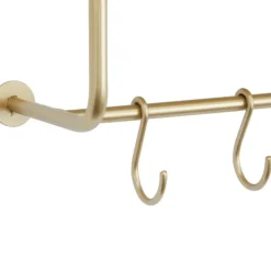 Wall Storage-Kirkland's Home Gold Iron Frame Wall Shelf With Hooks