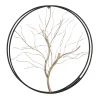 Wall Plaques-Kirkland's Home Gold Iron Leaf-Less Tree Round Frame Wall Plaque Black