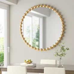 Decorative Mirrors-Kirkland's Home Gold Iron Spiral Round Wall Mirror