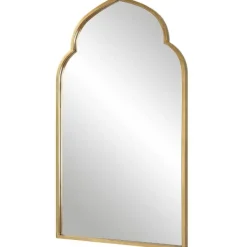Decorative Mirrors-Kirkland's Home Gold Leaf Arched Frame Wall Mirror