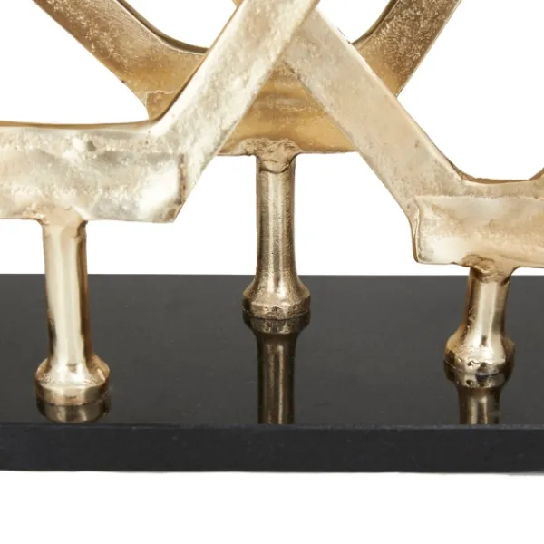 Statues & Figurines-Kirkland's Home Gold Marble Layered Geometric Loops Statue Gold/Black