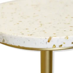 Accent & End Tables-Kirkland's Home Gold Marble Top Pedestal Cocktail Table Gold/White
