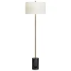 Floor Lamps-Kirkland's Home Gold Metal And Black Marble Base Floor Lamp White