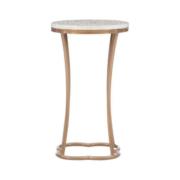 Accent & End Tables-Kirkland's Home Gold Metal And Capiz Shell Top Accent Table