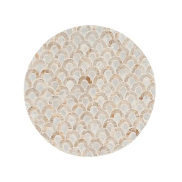 Accent & End Tables-Kirkland's Home Gold Metal And Capiz Shell Top Accent Table