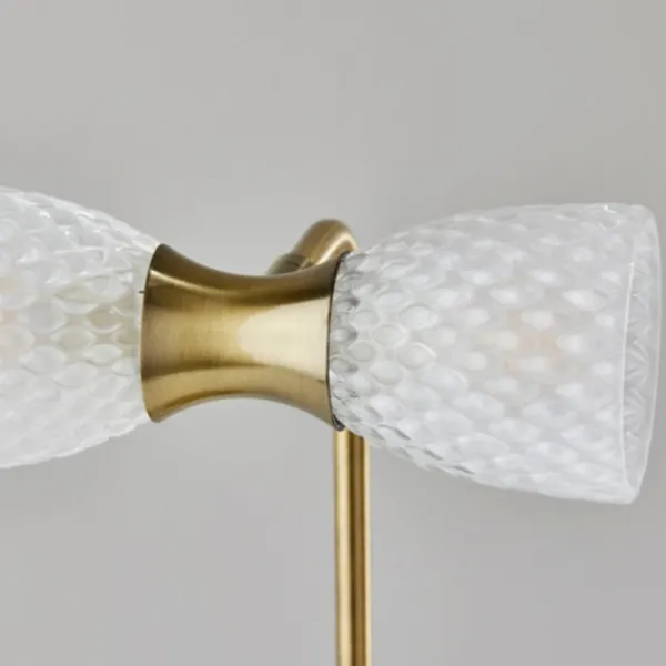 Table Lamps-Kirkland's Home Gold Metal And Dual Glass Shade Table Lamp White