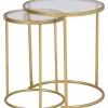 Accent & End Tables-Kirkland's Home Gold Metal And Glass Nesting 2-Pc Accent Table Set