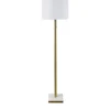 Floor Lamps-Kirkland's Home Gold Metal And Marble Base Floor Lamp White