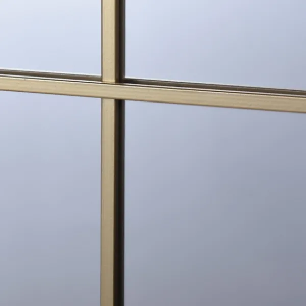 Decorative Mirrors-Kirkland's Home Gold Metal Arch Frame Pane Overlay Wall Mirror