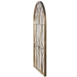 Decorative Mirrors-Kirkland's Home Gold Metal Arch Fretwork Wall Mirror