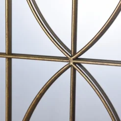 Decorative Mirrors-Kirkland's Home Gold Metal Arch Fretwork Wall Mirror