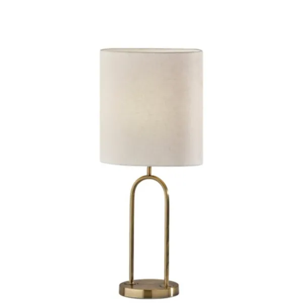 Table Lamps-Kirkland's Home Gold Metal Arched Table Lamp Ivory