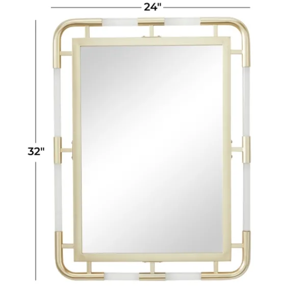 Decorative Mirrors-Kirkland's Home Gold Metal Brielle Wall Mirror