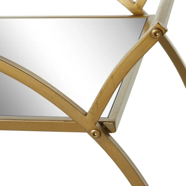 Kitchen Islands & Bar Carts-Kirkland's Home Gold Metal Circular Bar Cart