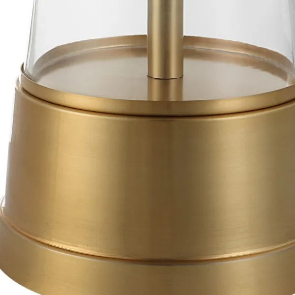 Table Lamps-Kirkland's Home Gold Metal Cone Base Table Lamp White