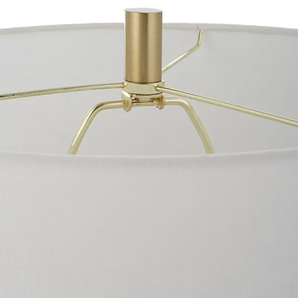 Table Lamps-Kirkland's Home Gold Metal Cone Base Table Lamp White