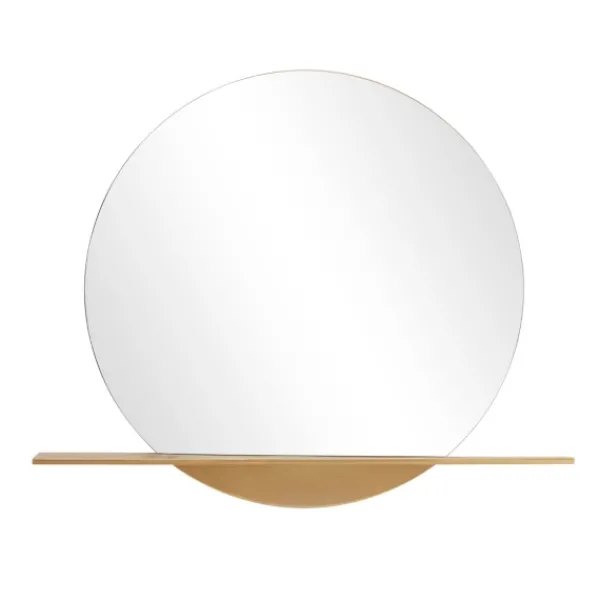 Decorative Mirrors-Kirkland's Home Gold Metal Emery Mirror With Shelf