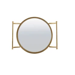 Kitchen Islands & Bar Carts-Kirkland's Home Gold Metal Frame Bar Cart With Mirrored Shelves
