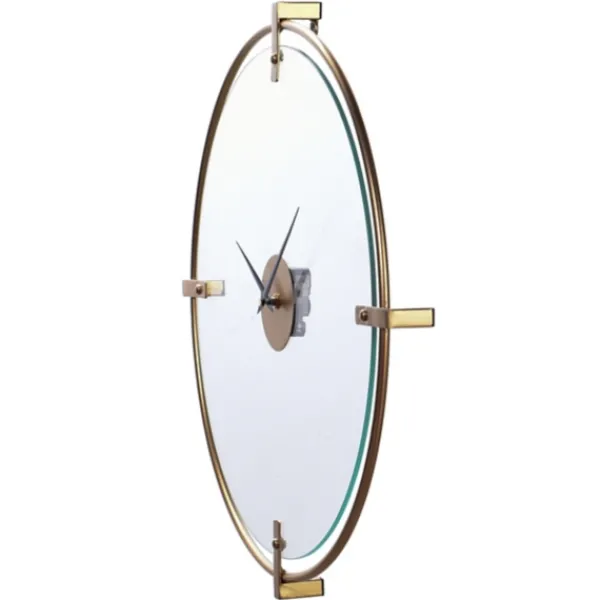 Clocks-Kirkland's Home Gold Metal Frame Glass Face Wall Clock