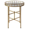 Accent & End Tables-Kirkland's Home Gold Metal Mirrored Tray Accent Table