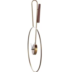 Clocks-Kirkland's Home Gold Metal Open Back Clock With Wood Block