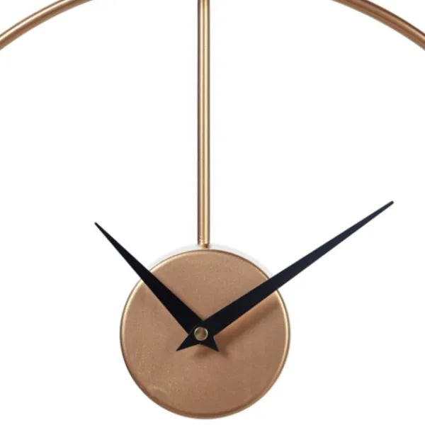 Clocks-Kirkland's Home Gold Metal Open Back Clock With Wood Block