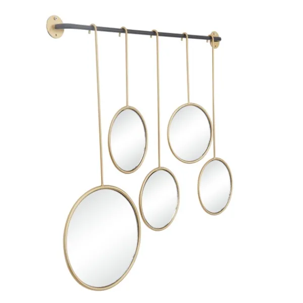 Decorative Mirrors-Kirkland's Home Gold Metal Ophelia Hanging Wall Mirror