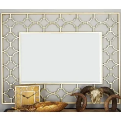 Decorative Mirrors-Kirkland's Home Gold Metal Quatrefoil Frame Mirror
