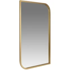 Decorative Mirrors-Kirkland's Home Gold Metal Rounded And Pointed Rectangular Mirror