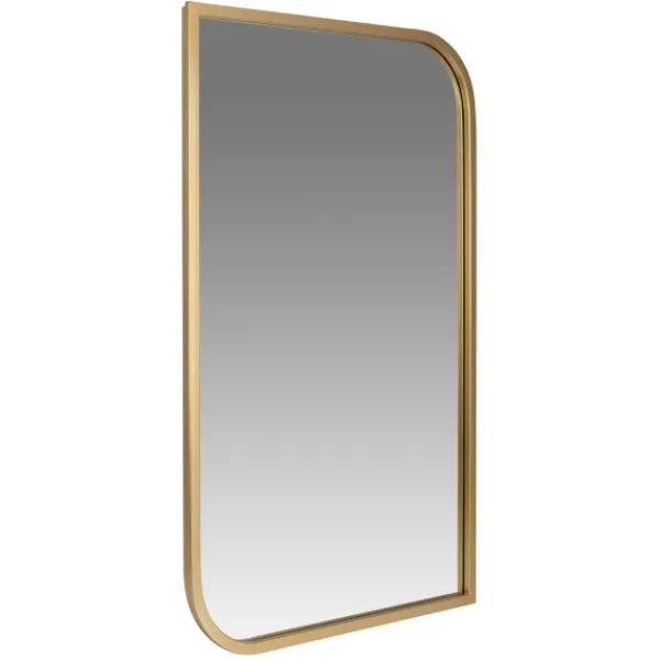 Decorative Mirrors-Kirkland's Home Gold Metal Rounded And Pointed Rectangular Mirror
