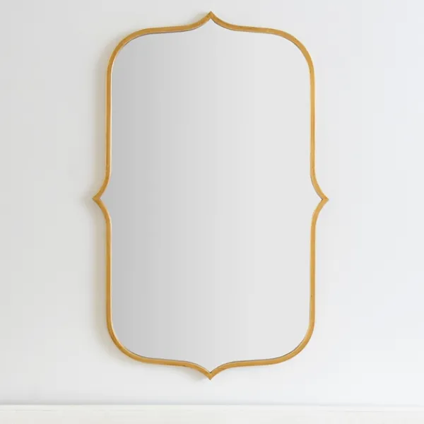 Framed Mirrors-Kirkland's Home Gold Metal Scallop Linear Mirror