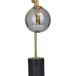 Table Lamps-Kirkland's Home Gold Metal Smoked Glass Shade Table Lamp Gray