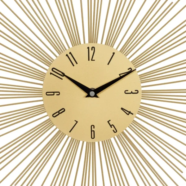 Clocks-Kirkland's Home Gold Metal Sunburst Wall Clock