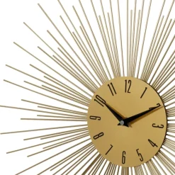 Clocks-Kirkland's Home Gold Metal Sunburst Wall Clock